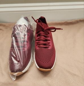 Burgundy Knit Sneakers